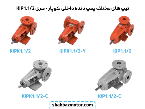 تیپ های مختلف پمپ دنده داخلی کوپار kupar - سری kip1.1/2